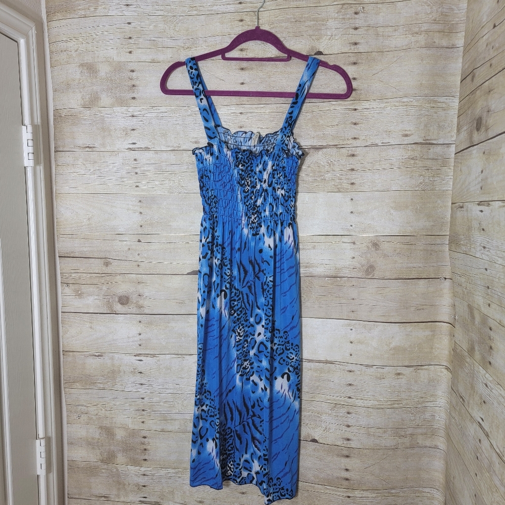 Blue animal print dress